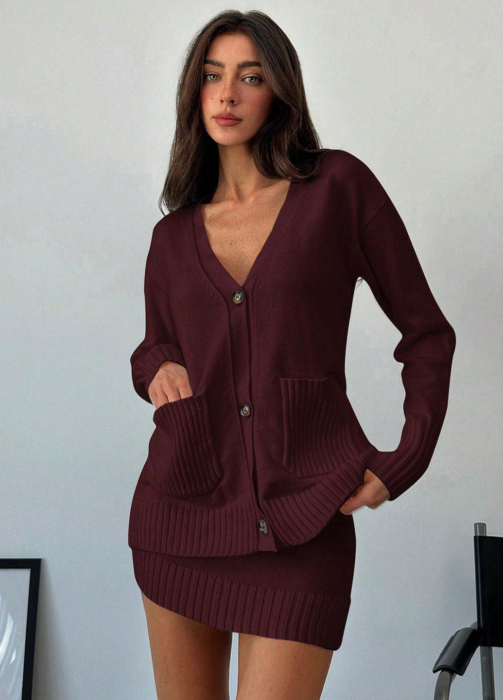 Костюм (кардиган, спідниця) SHEIN (338797290)