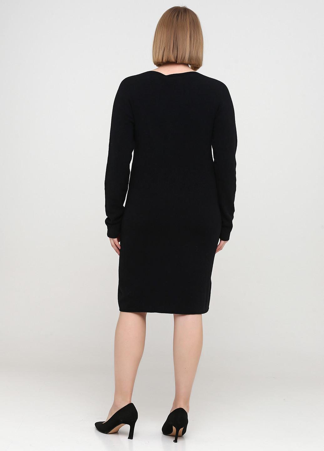 Черное кэжуал платье платье-свитер Le Phare de la Baleine однотонное