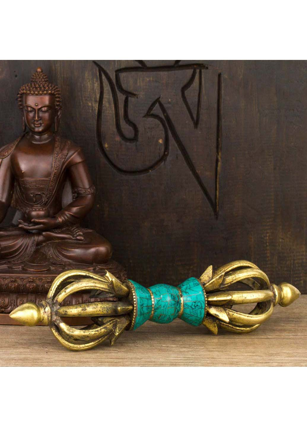 Статуетка Ваджр Дордже Ритуальний символ буддизму Ваджраяни Дев'ять спиць HandiCraft (255429754)