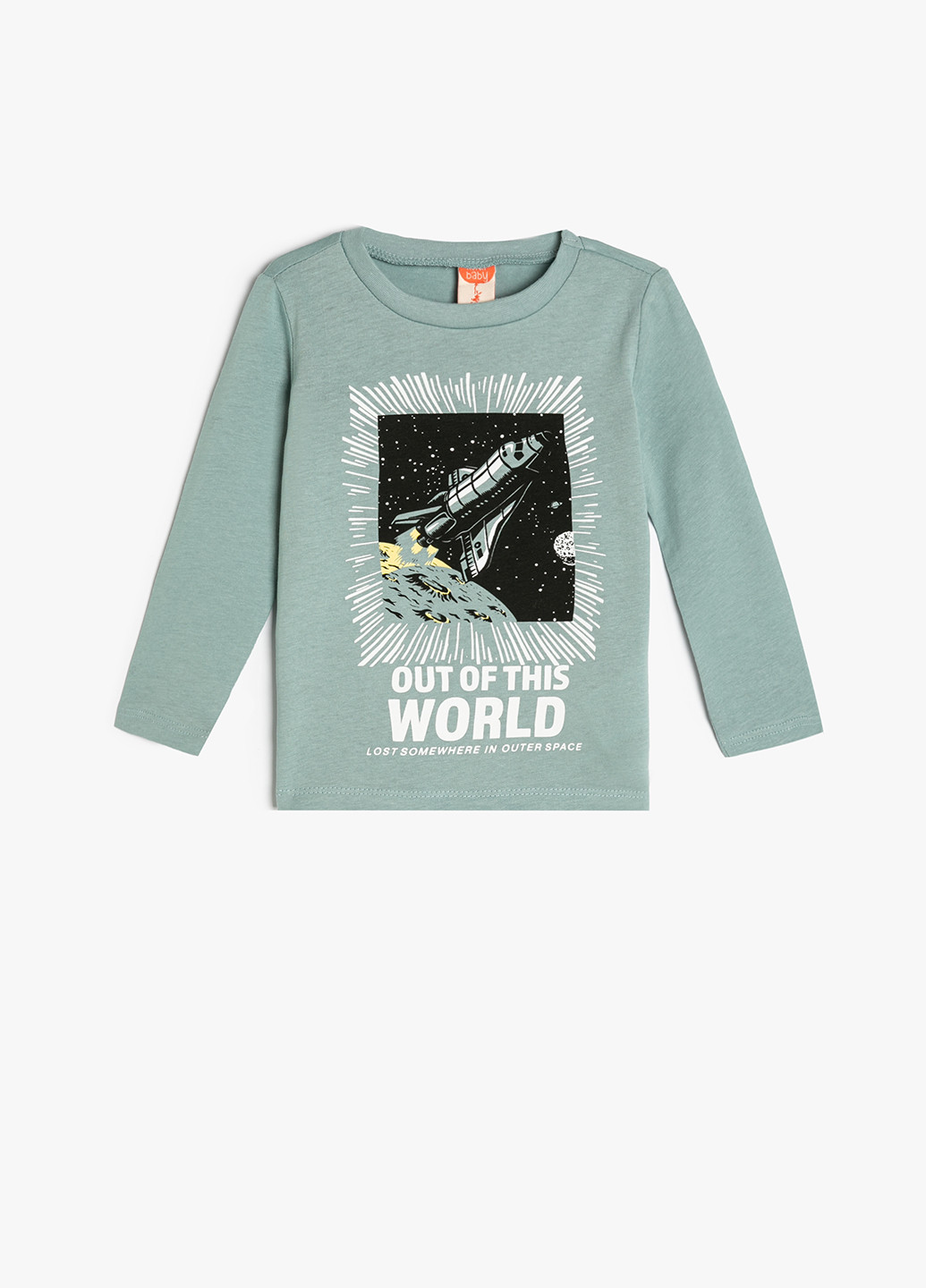 Мятный демисезонный кэжуал лонгслив KOTON космос