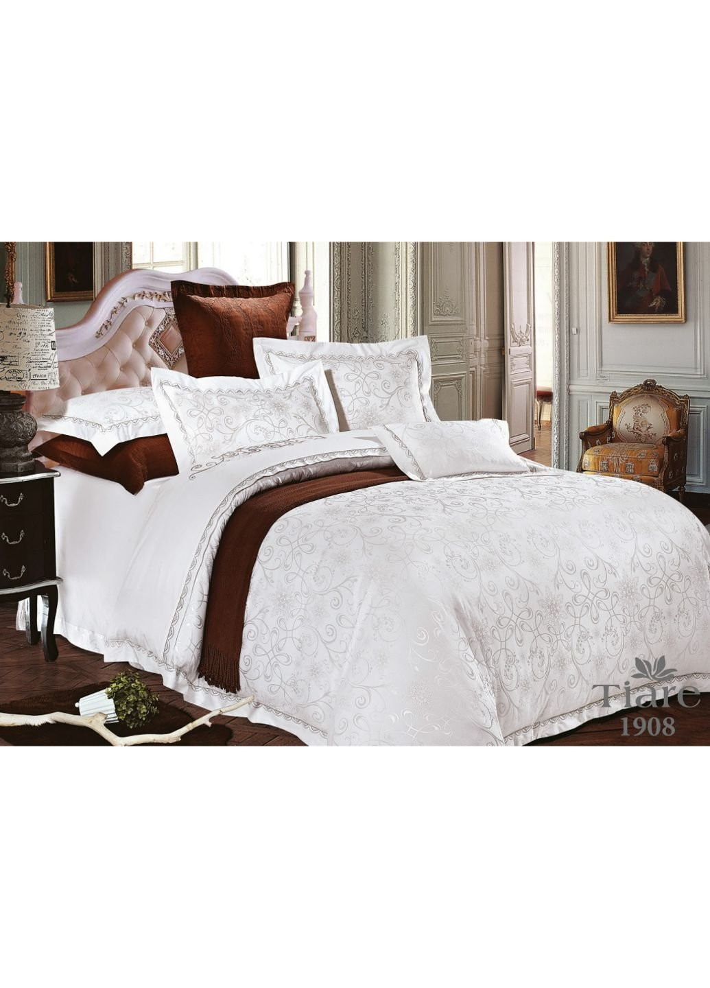 Постільна білизна 1908 Сатин Жаккард євро (1908 жаккард_ev) Tiare (254012432)