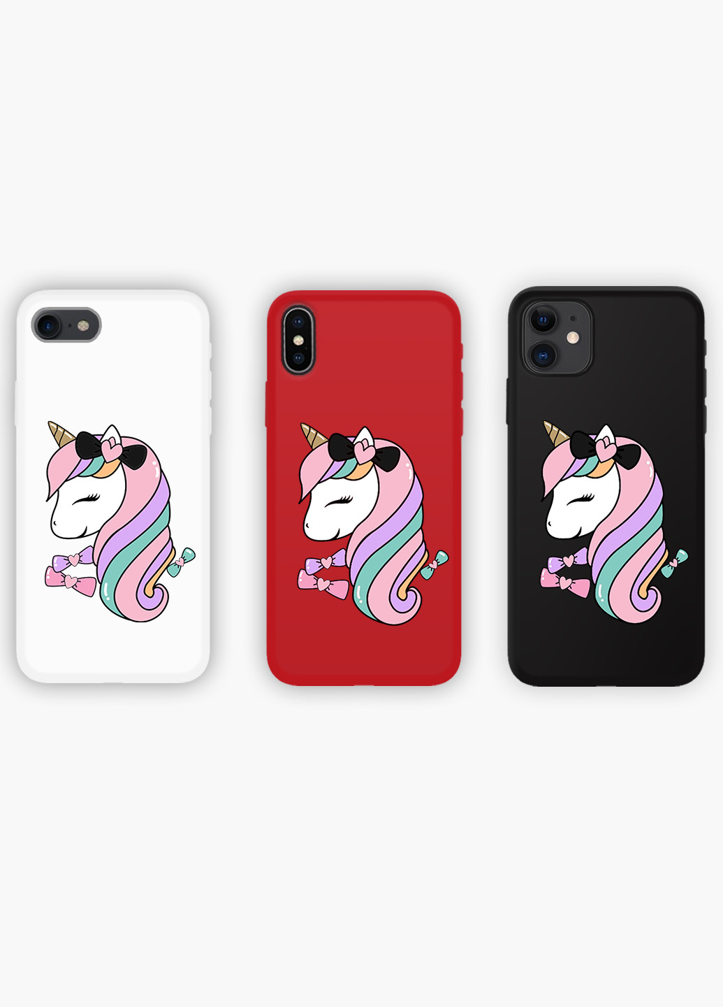 Чехол силиконовый Apple Iphone X Единорог (Unicorn) Белый (6129-1391) MobiPrint (219537016)