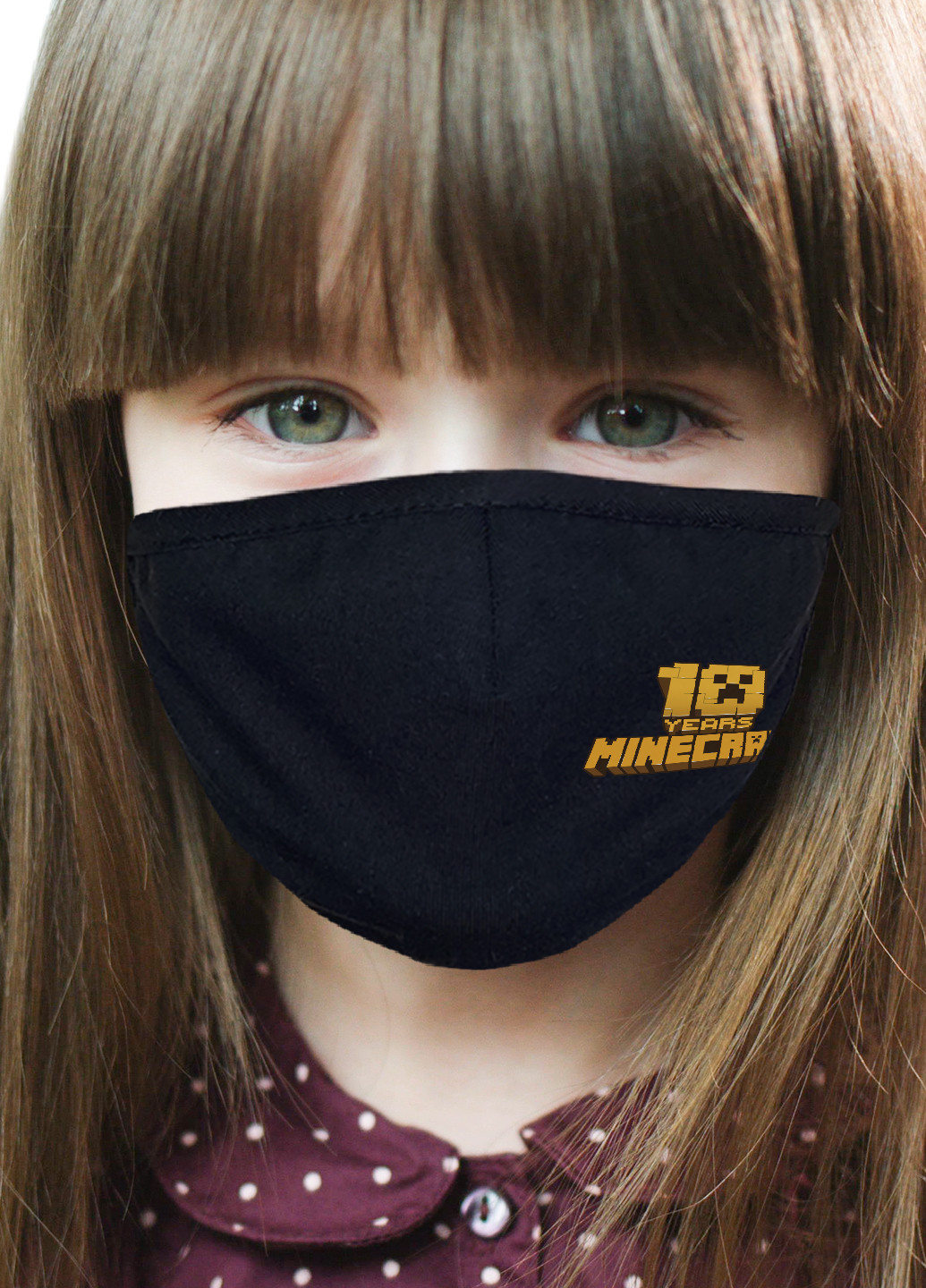 Многоразовая защитная маска Майнкрафт (Minecraft) (9259-1171-XL) XL тканевая для детей и взрослых MobiPrint (218688002)