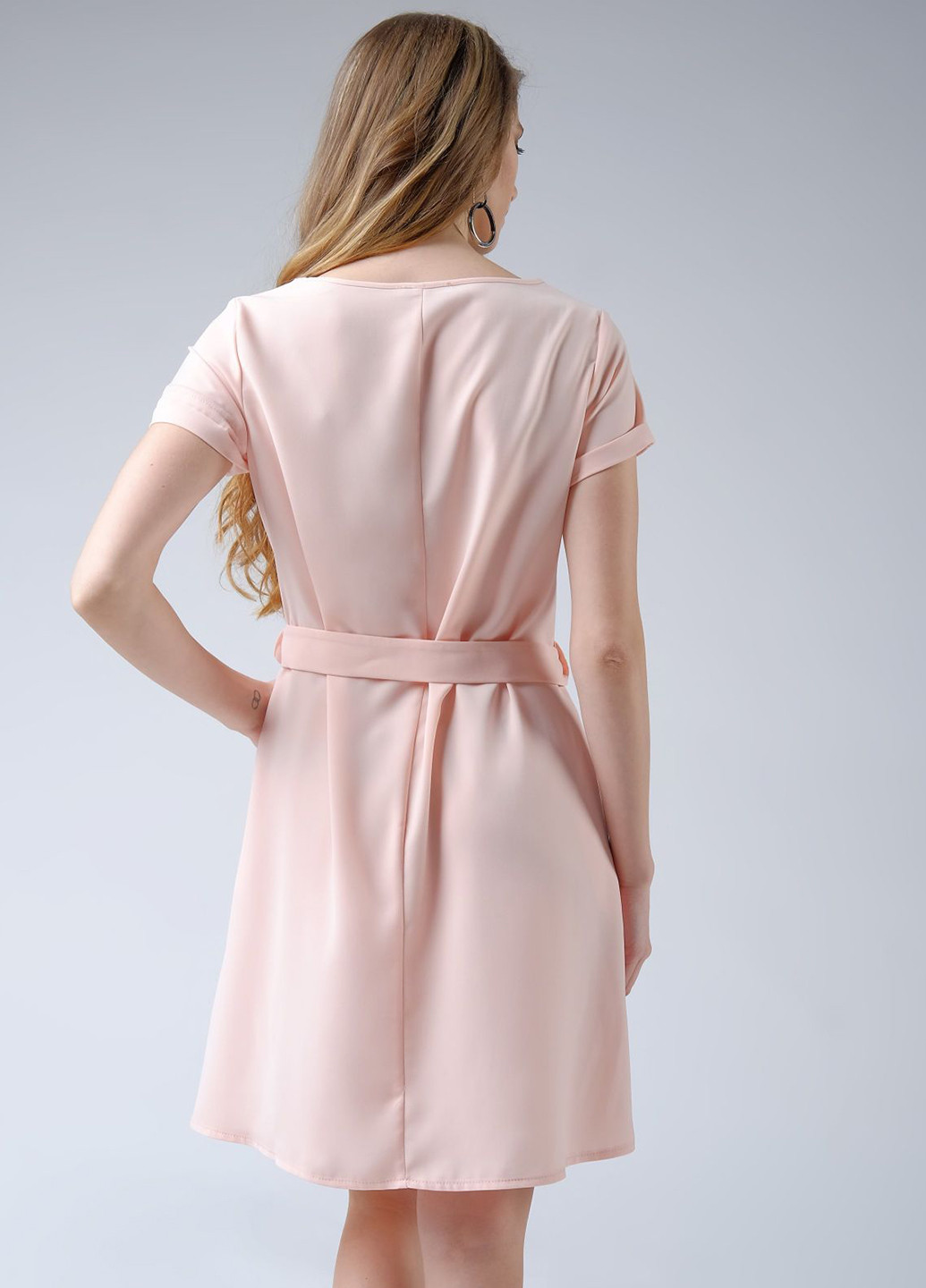 Персикова кежуал сукня а-силует Pink однотонна