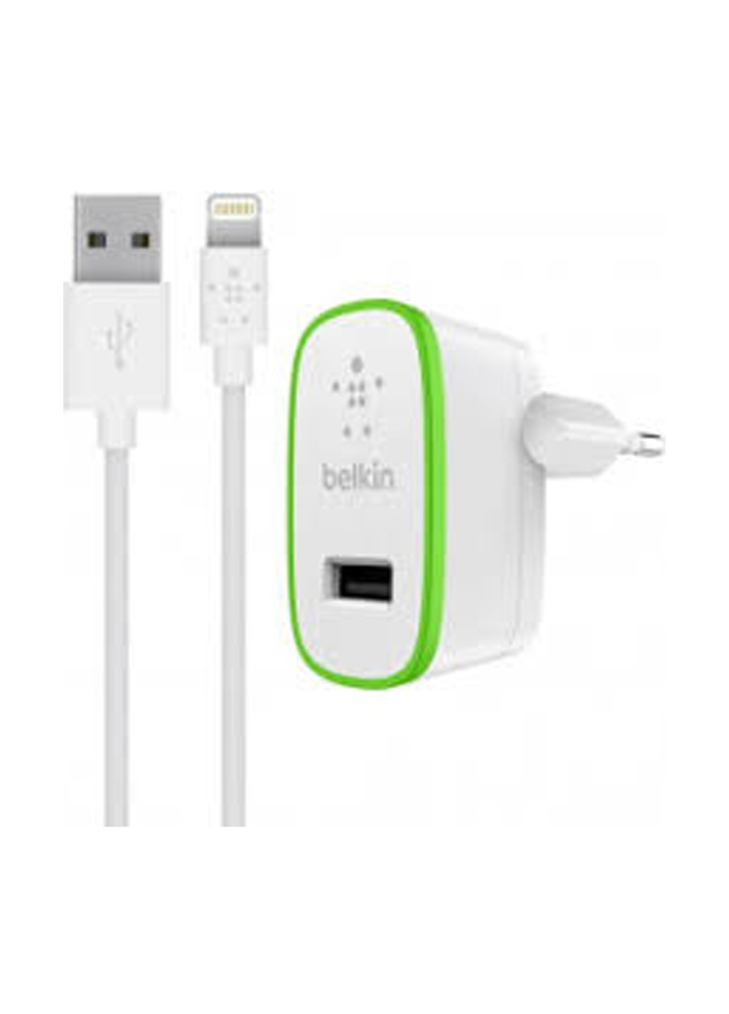 Сетевое ЗУ Belkin USB Home Charger (2.4Amp) c кабелем Lightening to USB-A, 1.2m, Wht (F8J125vf04-WHT) белое