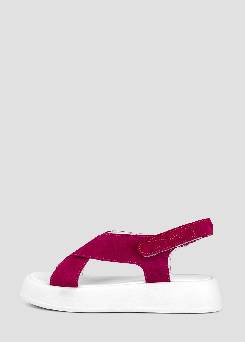 Малиновые босоножки Viscala на липучке с белой подошвой