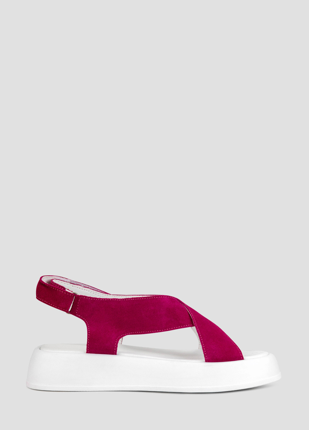Малиновые босоножки Viscala на липучке с белой подошвой
