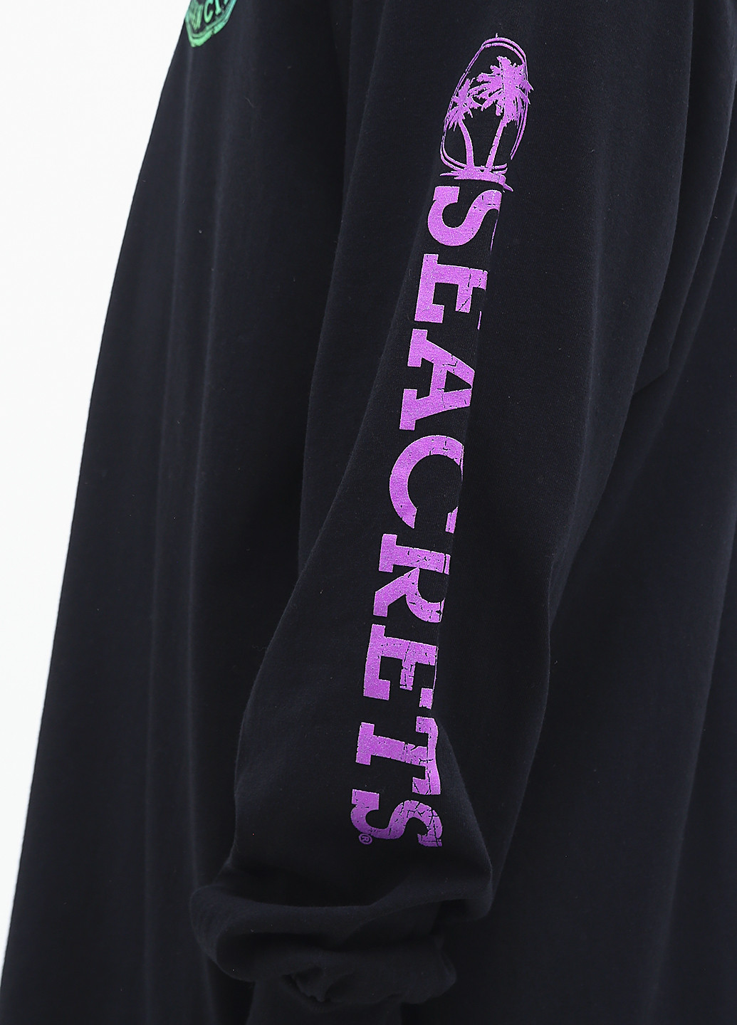 Черный демисезонный кэжуал лонгслив Blue 84 с рисунком