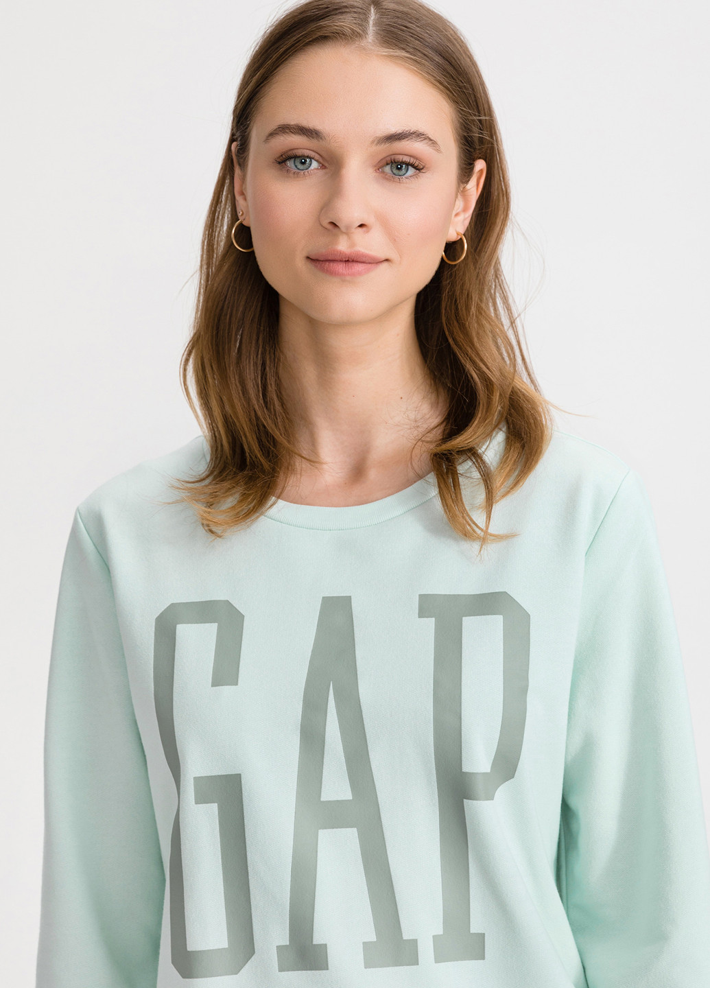 Gap свитшот логотип мятный кэжуал хлопок