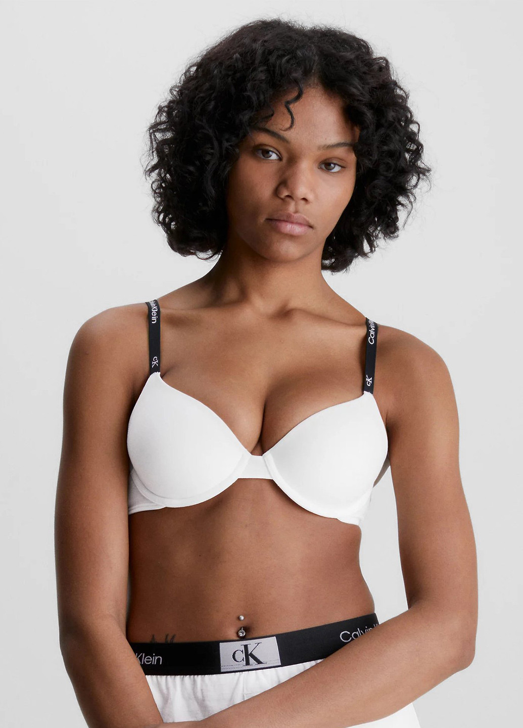 Белый корбей бюстгальтер Calvin Klein с косточками хлопок