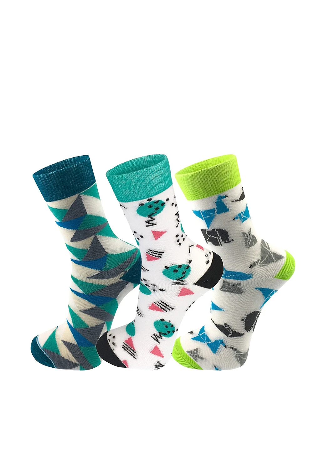 Комбинированные носки (3 пары) Mo-Ko-Ko Socks рисунки (25436344)