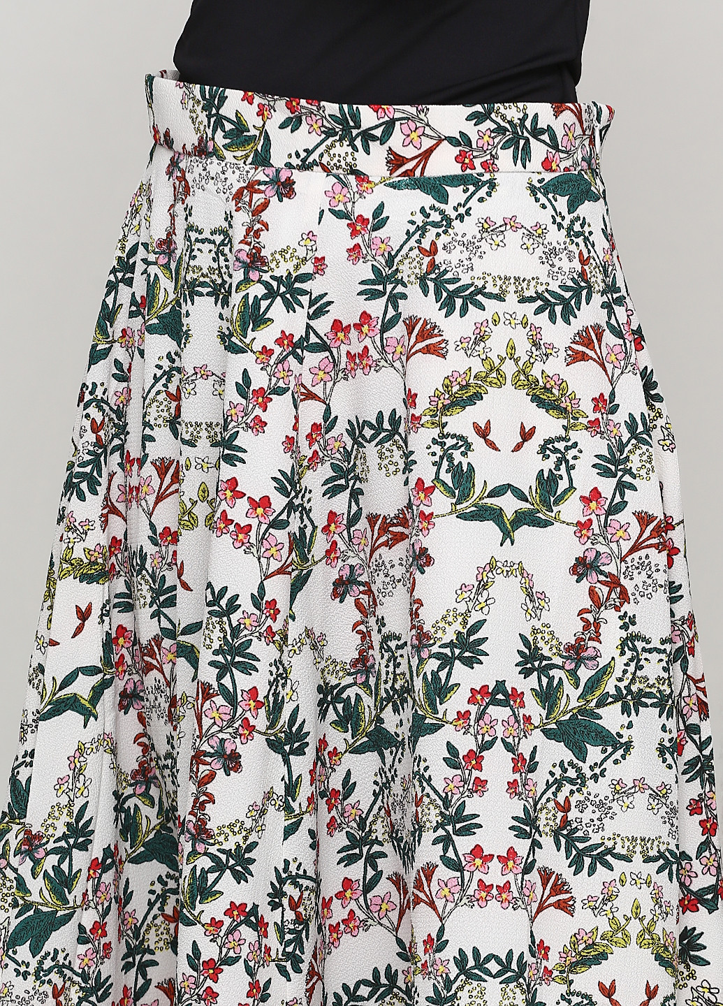 Молочная кэжуал цветочной расцветки юбка Compania Fantastica клешированная