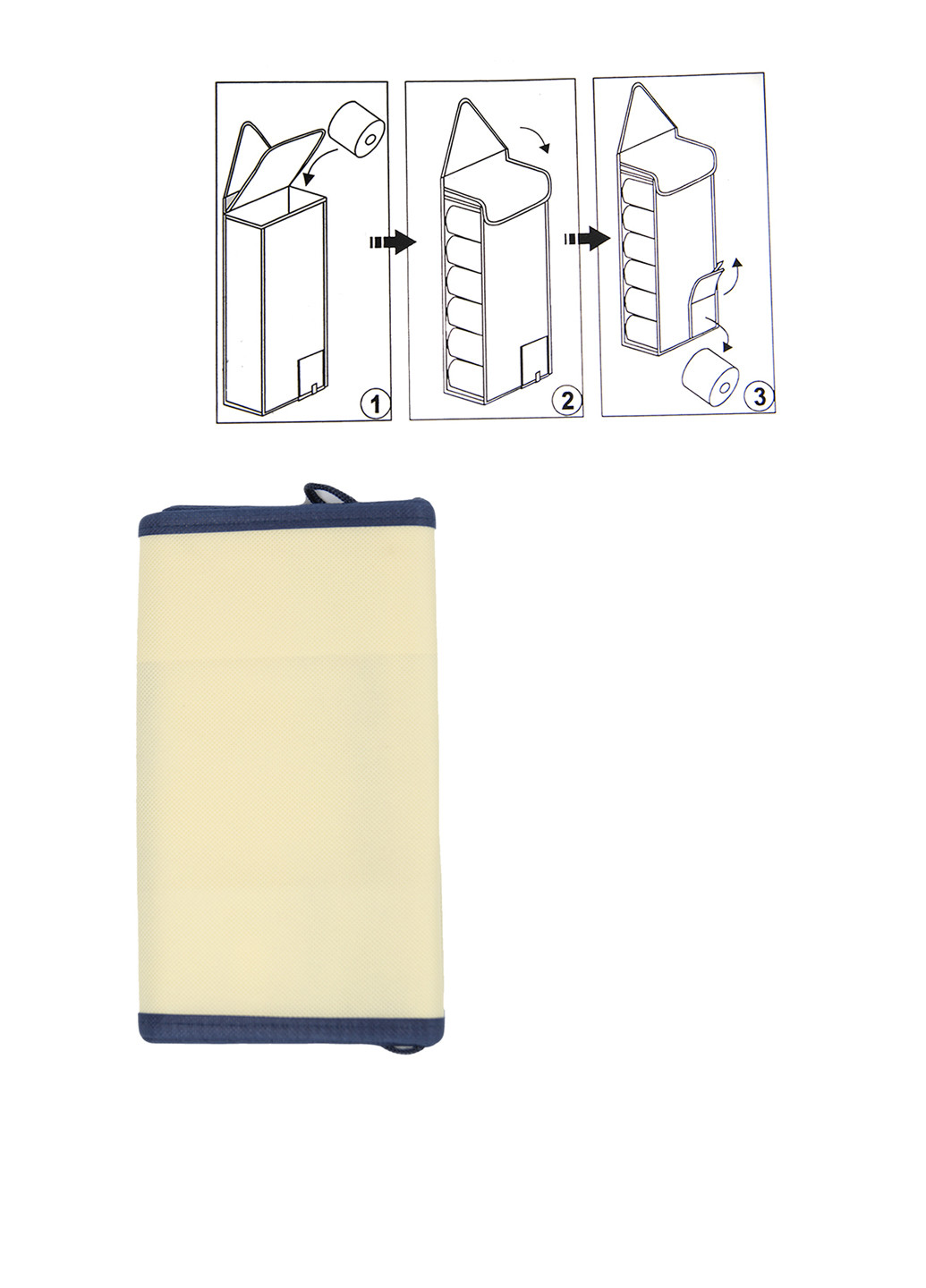 Органайзер для туалетной бумаги, 65х25 см Penny однотонный светло-бежевый