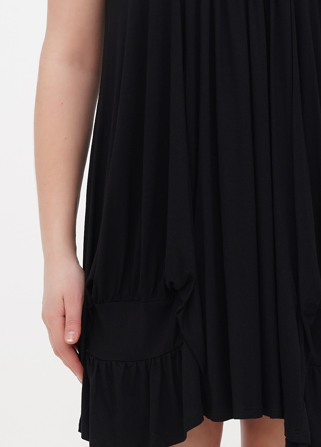 Черное кэжуал платье а-силуэт Minus однотонное