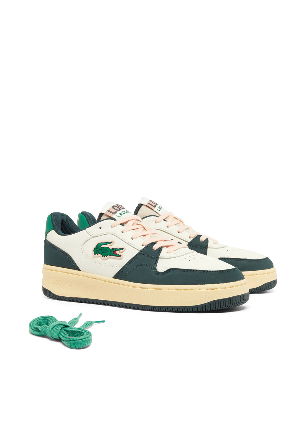 Белые демисезонные кроссовки Lacoste L001 Set