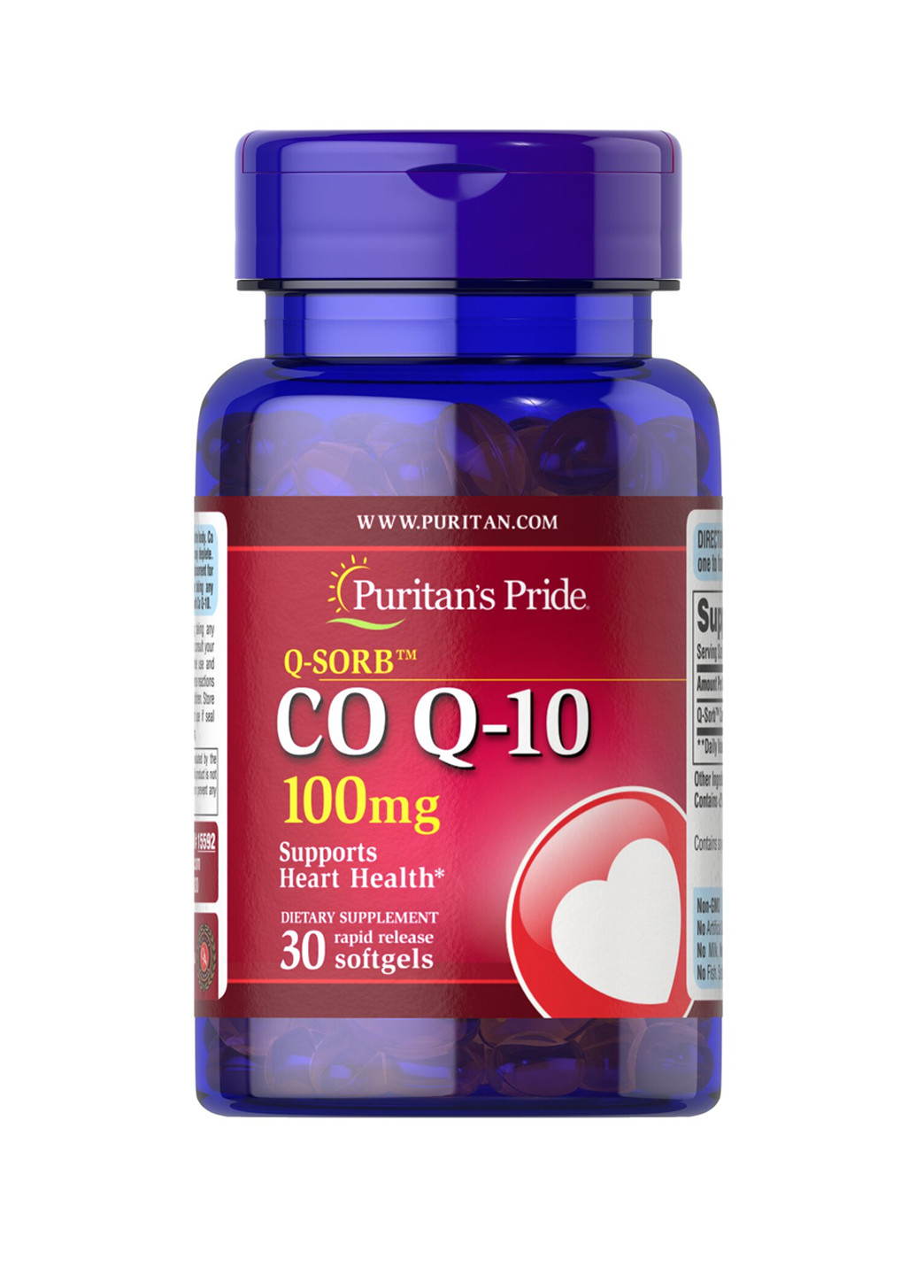 Коэнзим для сердца Q-SORB™ Co Q-10 100 mg - 30 softgels ] Puritans Pride (240192646)