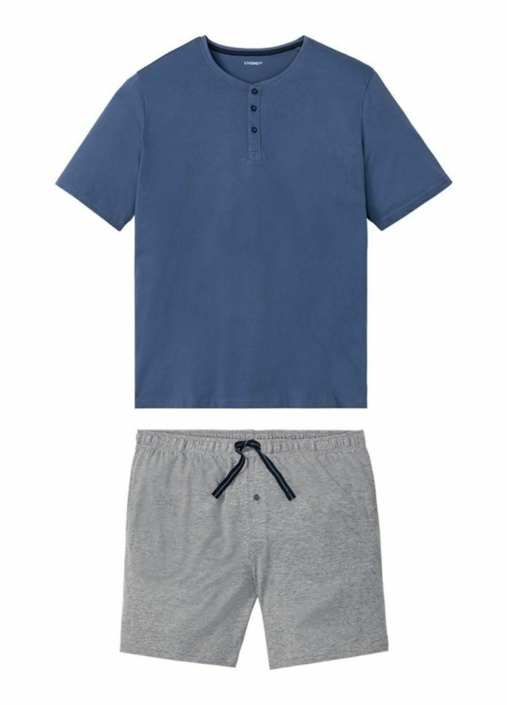 Пижама (футболка, шорты) Livergy футболка + шорты однотонная комбинированная домашняя трикотаж, хлопок