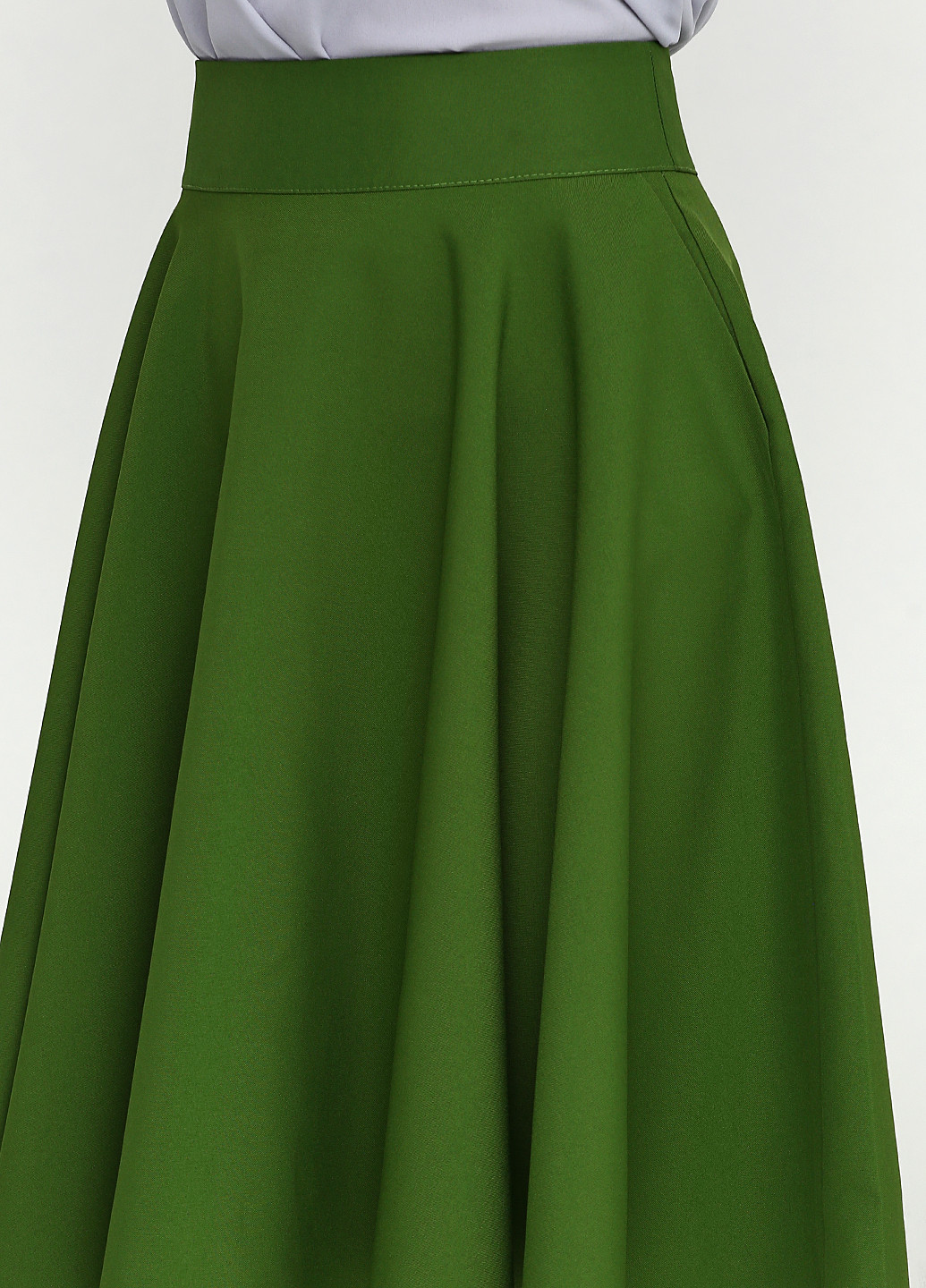 Оливково-зеленая кэжуал однотонная юбка Anvil миди