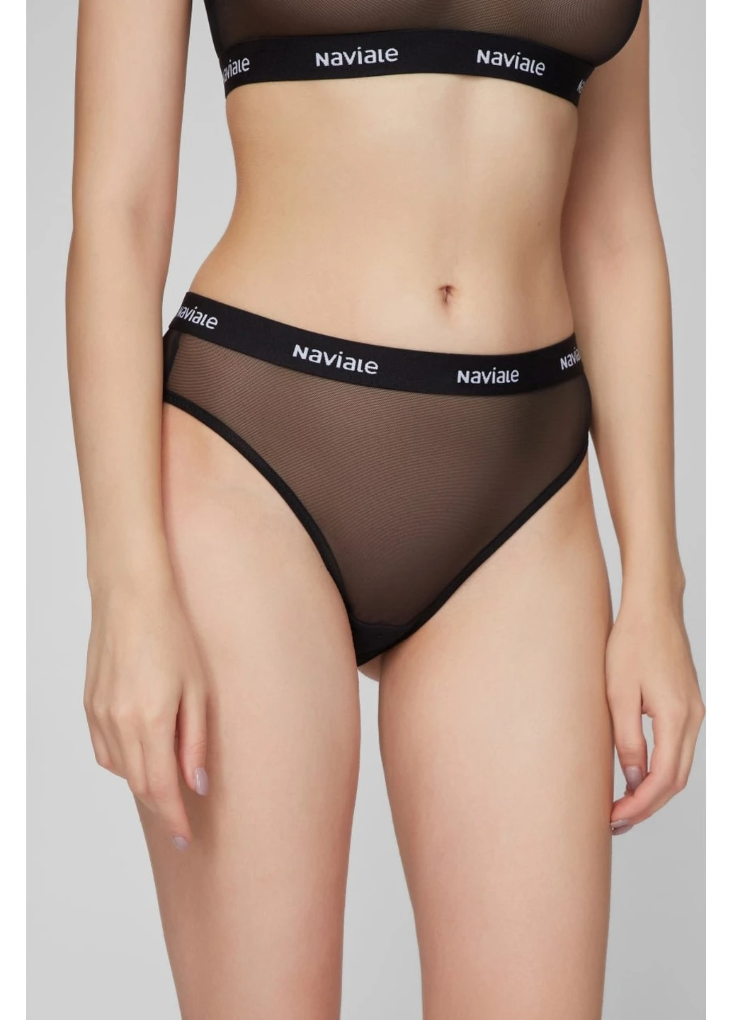 Трусики брифы из сетки черные LU114-02 Naviale (256550096)