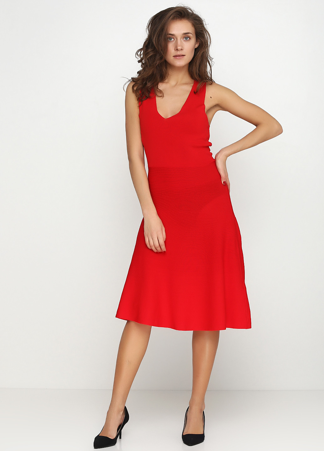Красное кэжуал платье Springfield однотонное