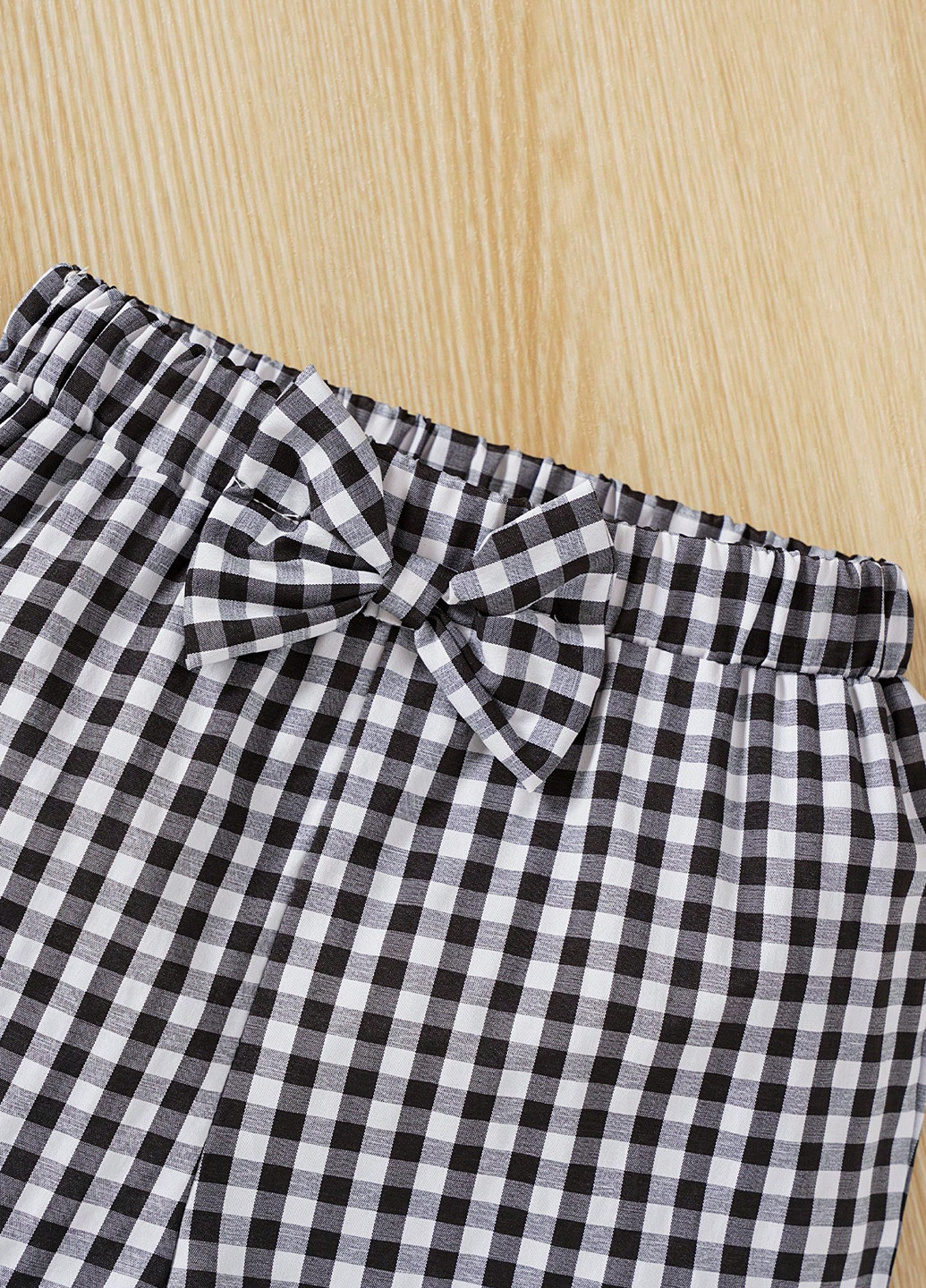 Черно-белый летний костюм (топ, шорты) SHEIN