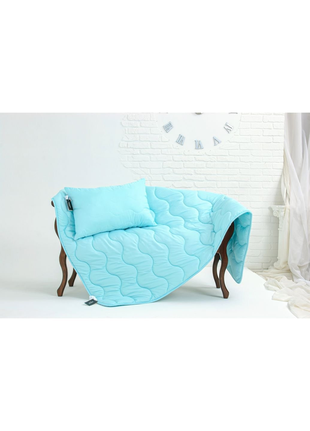 Одеяло MirSon Набор EcoSilk №1658 Eco Light Blue Одеяло 200х220+ подушка (2200002655057) No Brand (254013703)