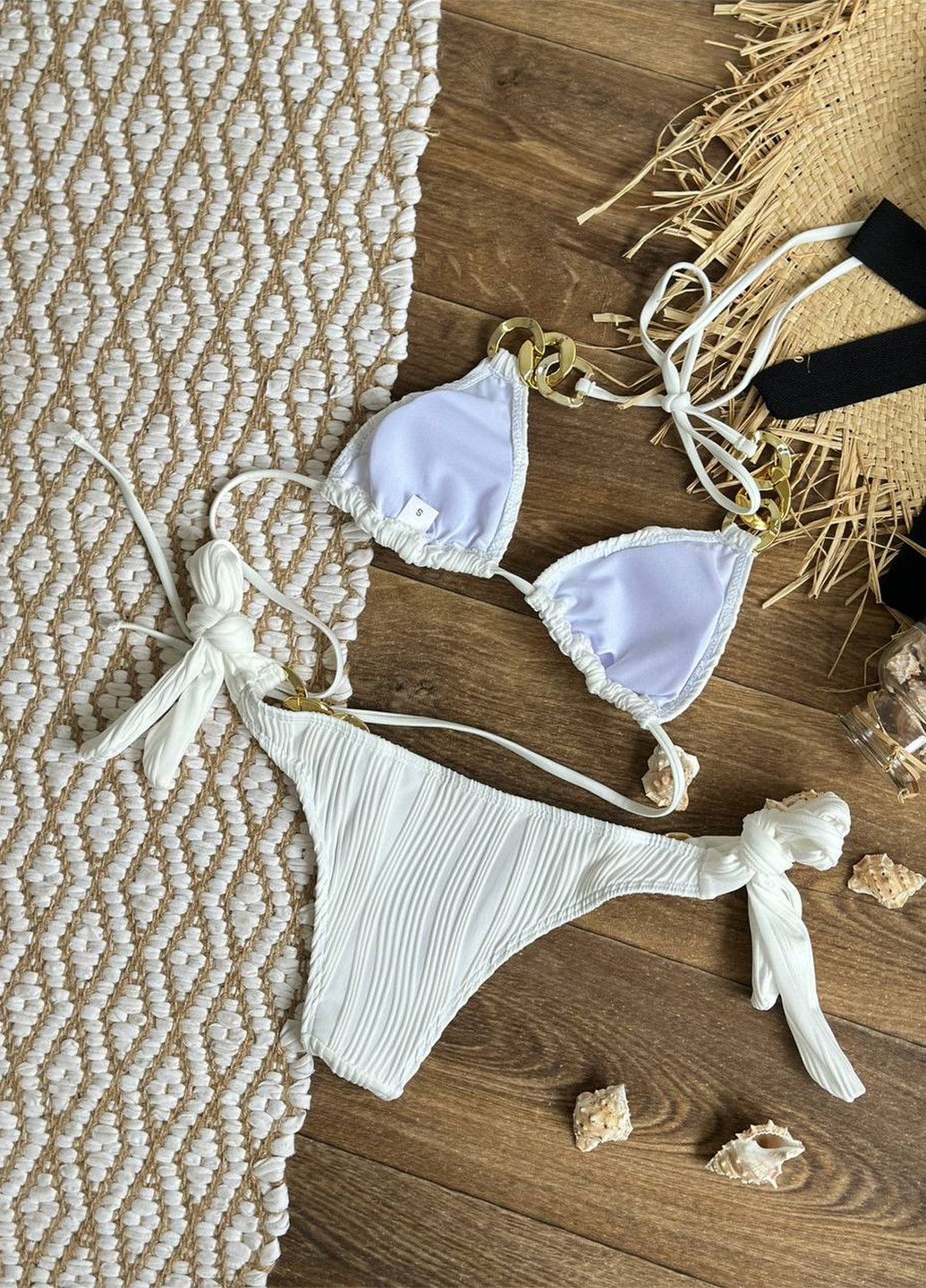 Білий літній роздільний купальник (ліф, трусики) бікіні, роздільний NOVA VEGA