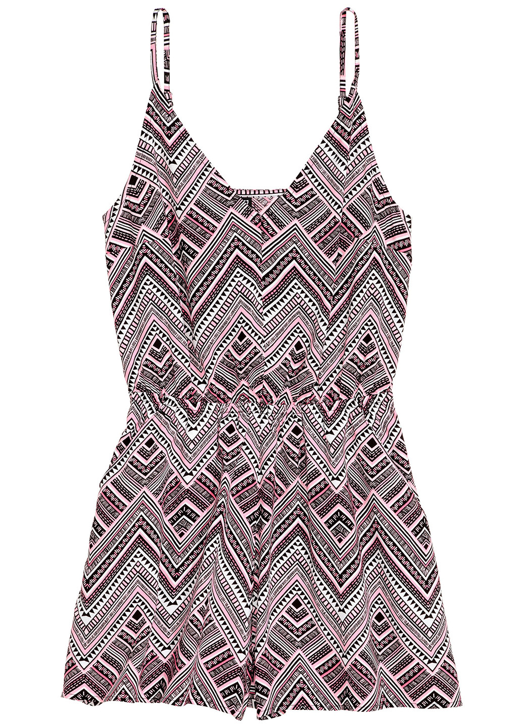 Комбинезон H&M комбинезон-шорты геометрический бордовый кэжуал вискоза