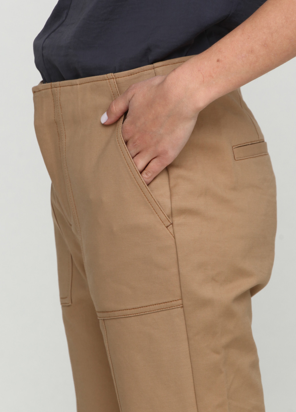 Темно-бежевые кэжуал демисезонные кюлоты брюки Gap