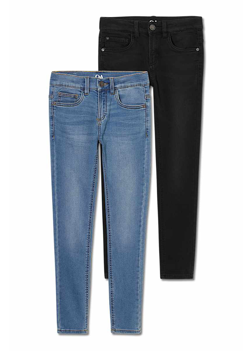 Комбинированные демисезонные скинни джинсы (2 шт.) C&A