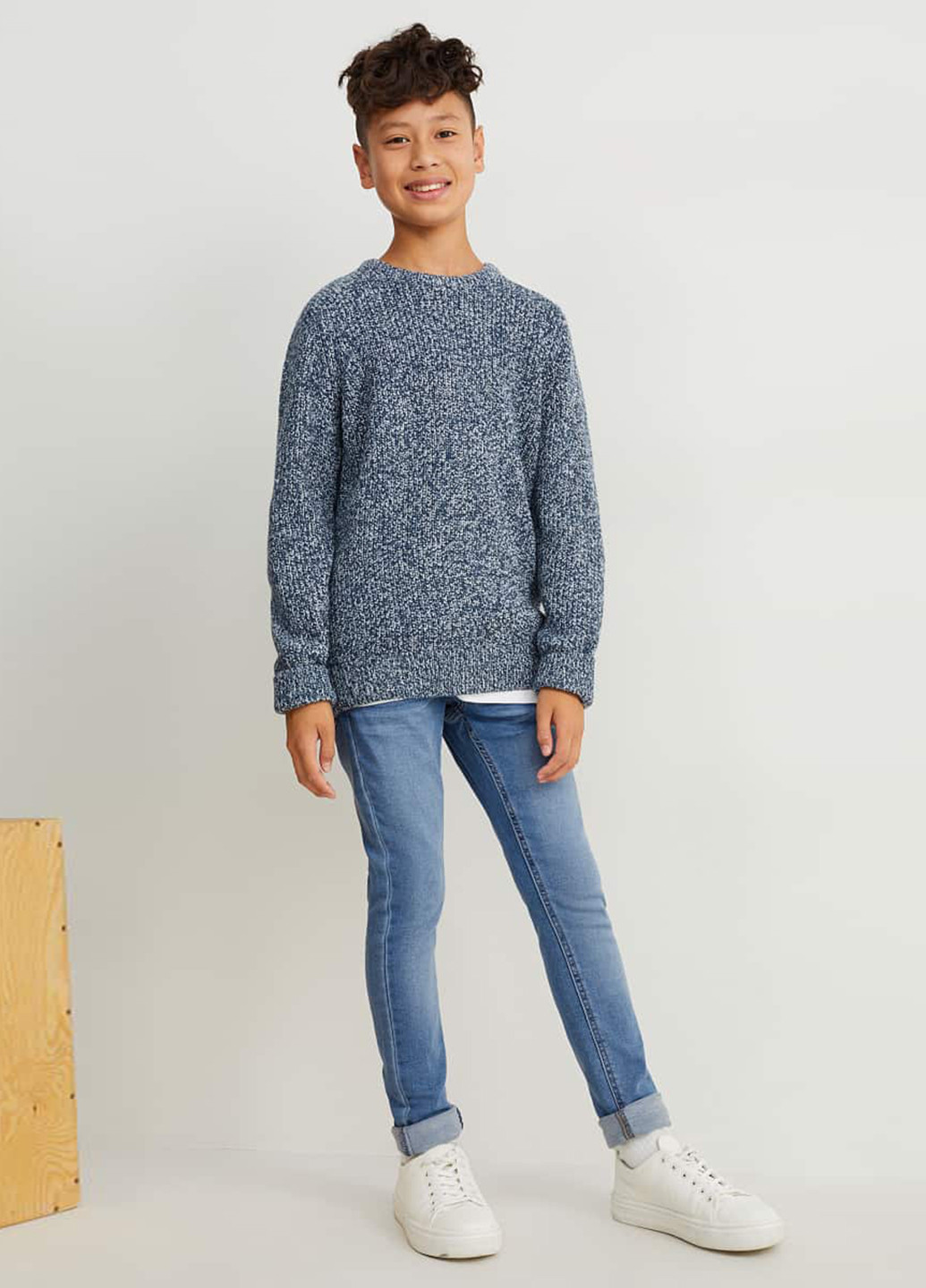 Комбинированные демисезонные скинни джинсы (2 шт.) C&A