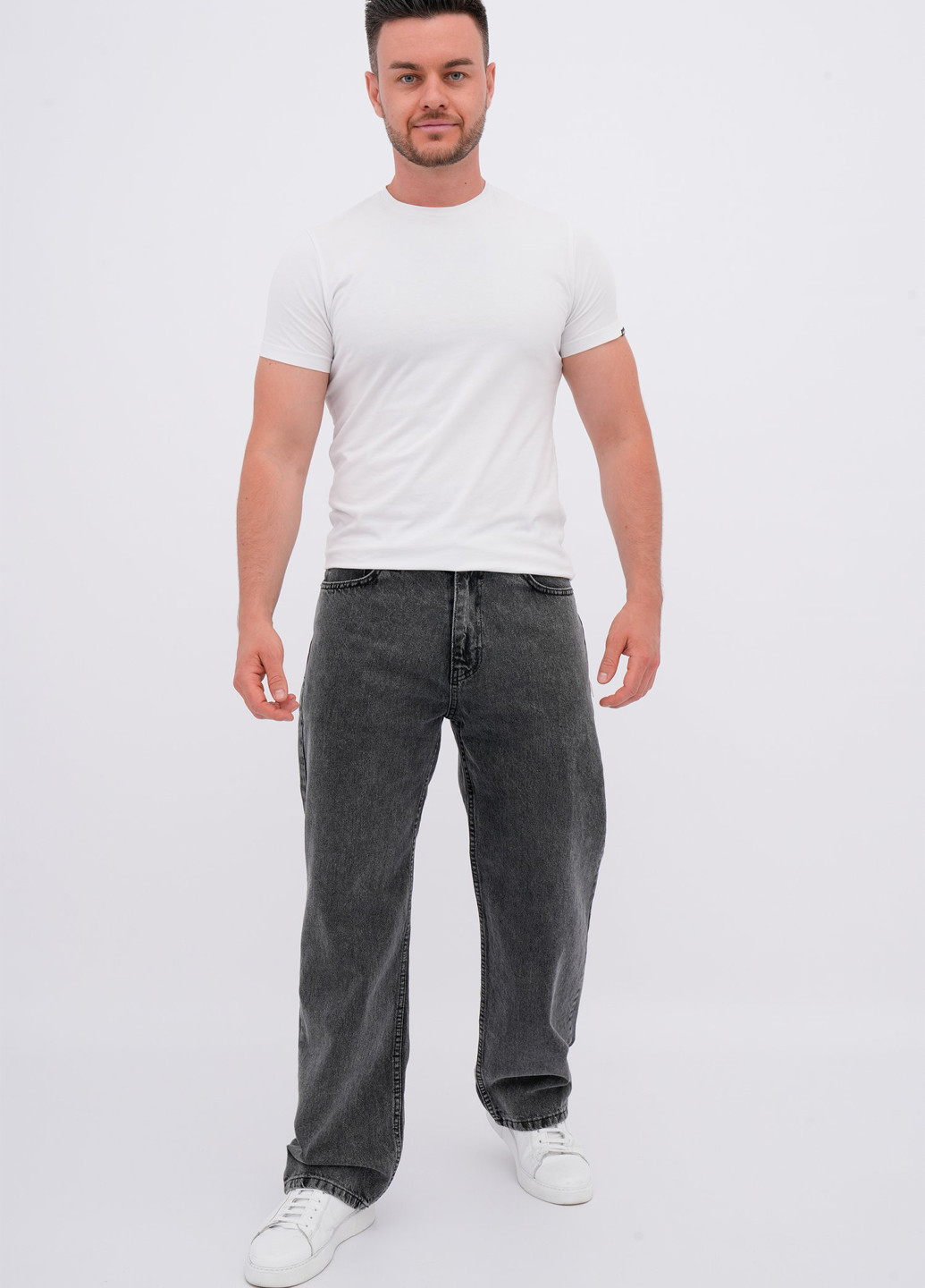 Темно-серые демисезонные прямые джинсы Trend Collection