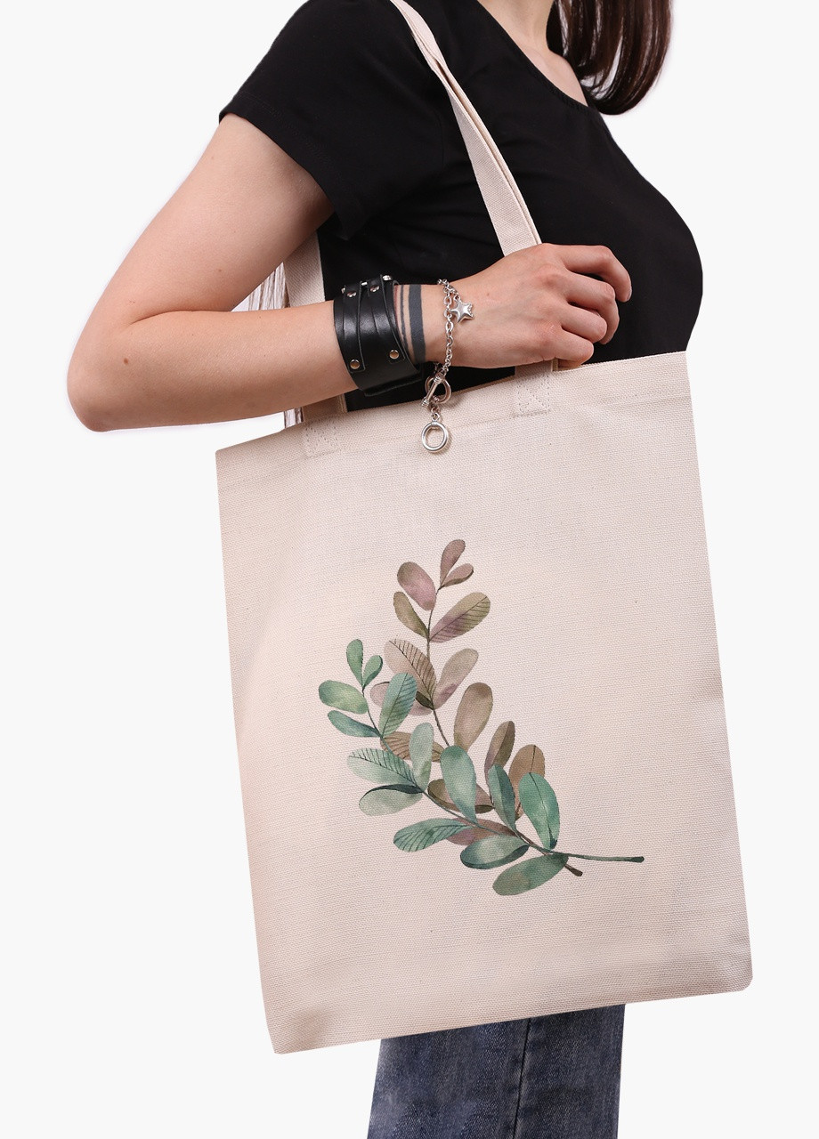Еко сумка шоппер біла Экология (Ecology) (9227-1332-WT) Еко сумка шоппер біла 41*35 см MobiPrint (215865519)