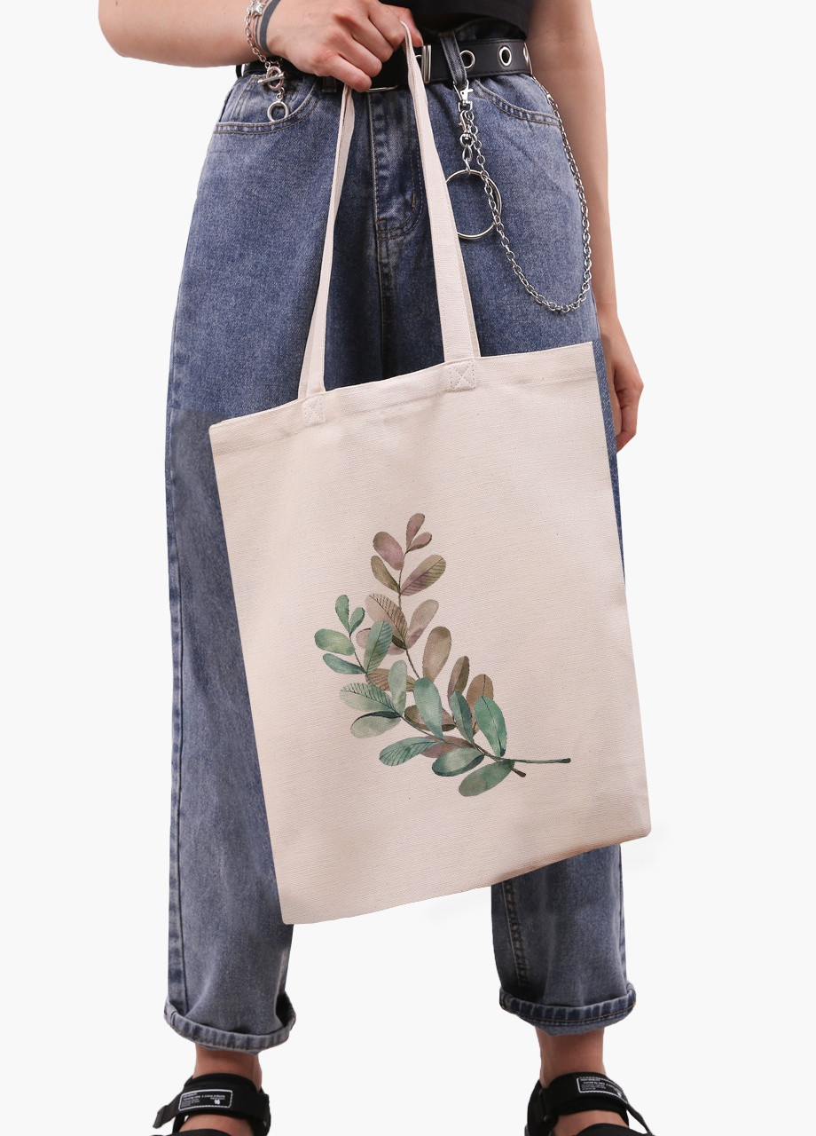 Эко сумка шоппер белая Экология (Ecology) (9227-1332-WT) Еко сумка шоппер біла 41*35 см MobiPrint (215865519)