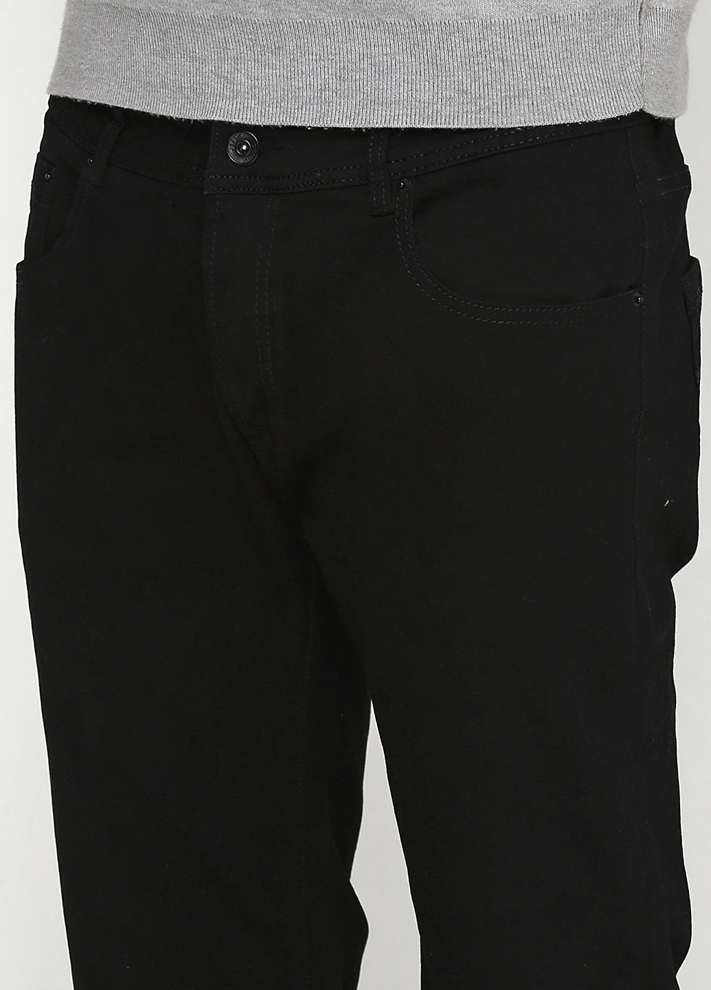 Черные демисезонные со средней талией джинсы Zuiki