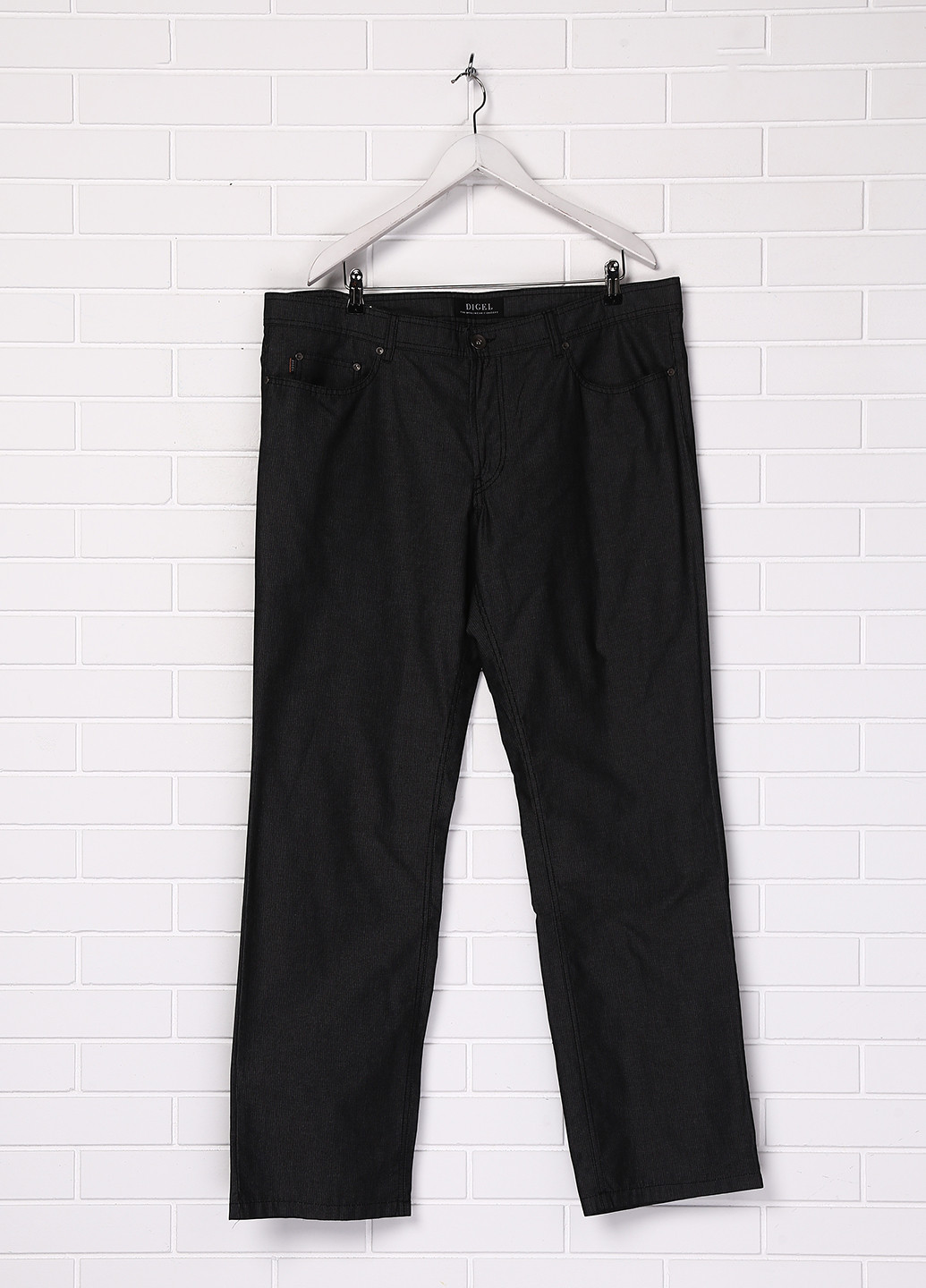 Грифельно-серые кэжуал демисезонные прямые брюки Digel