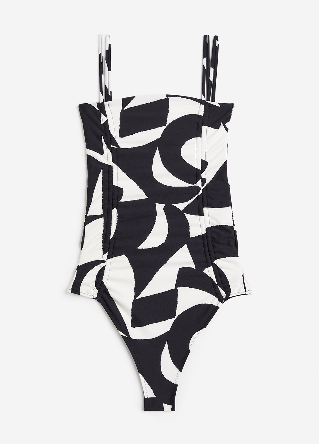 Чорно-білий літній купальник суцільний H&M