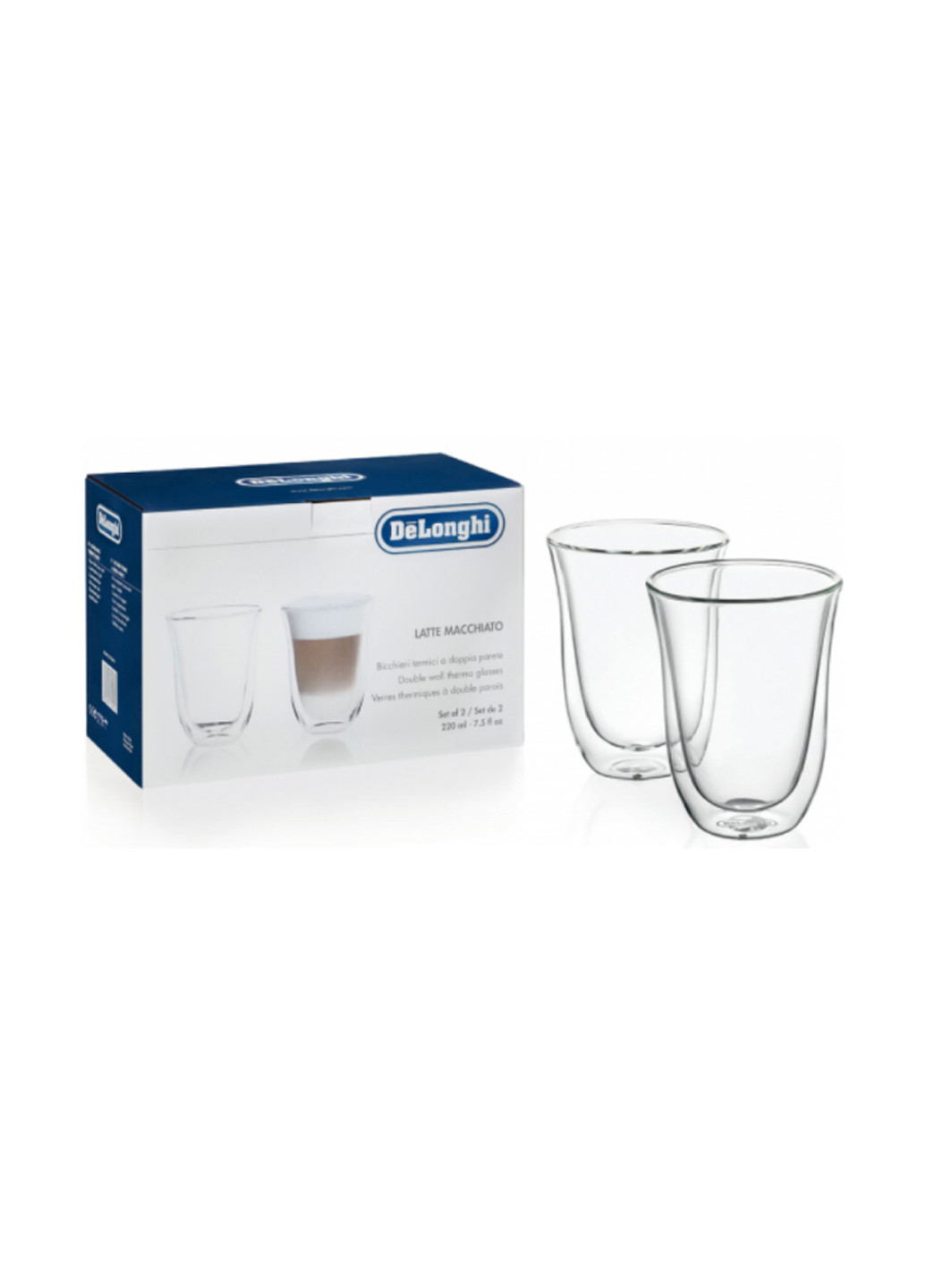 Набір склянок Delonghi latte macchiato 220 ml (2 шт) (148840752)