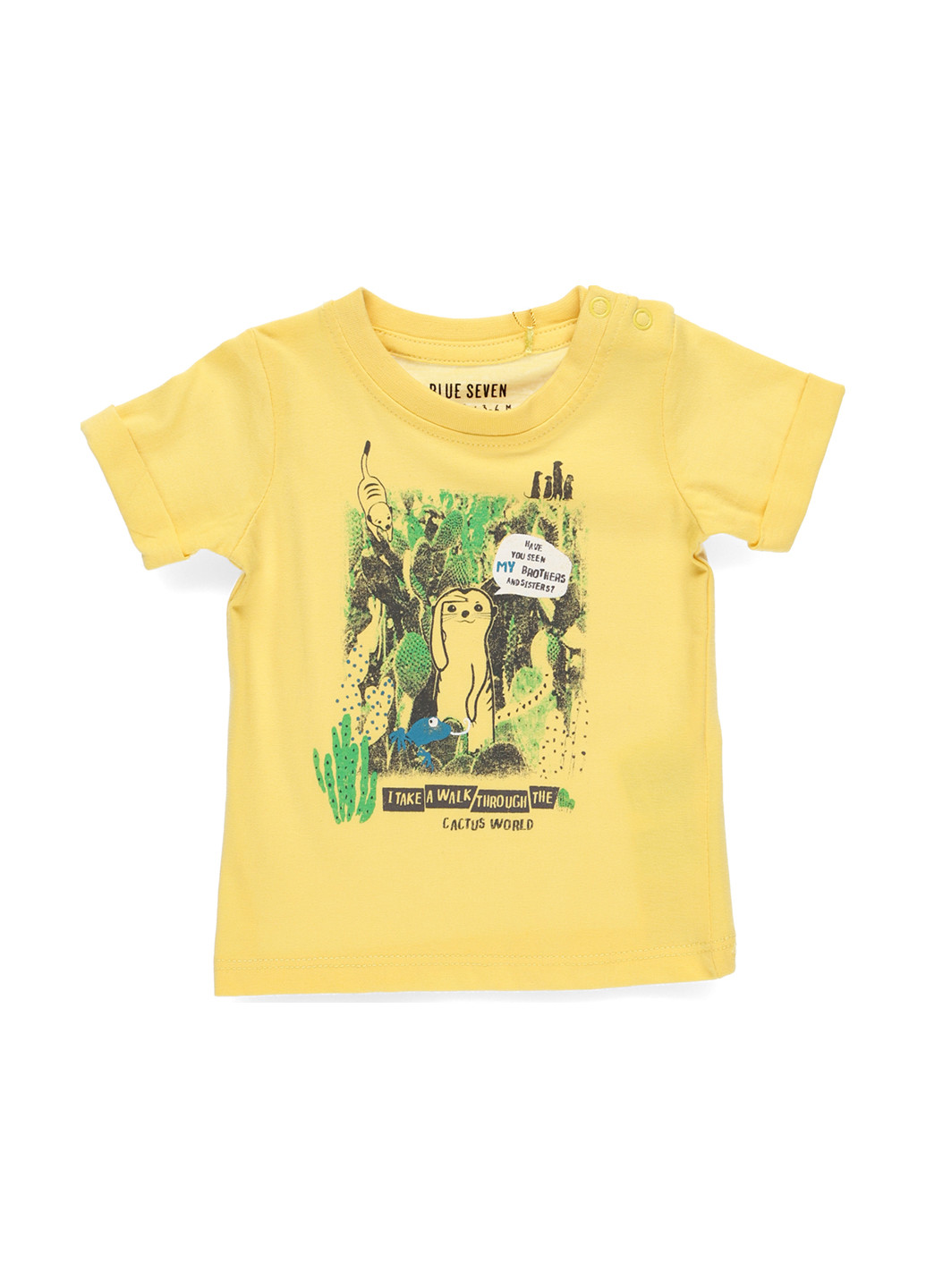 Желтая летняя футболка Blue Seven