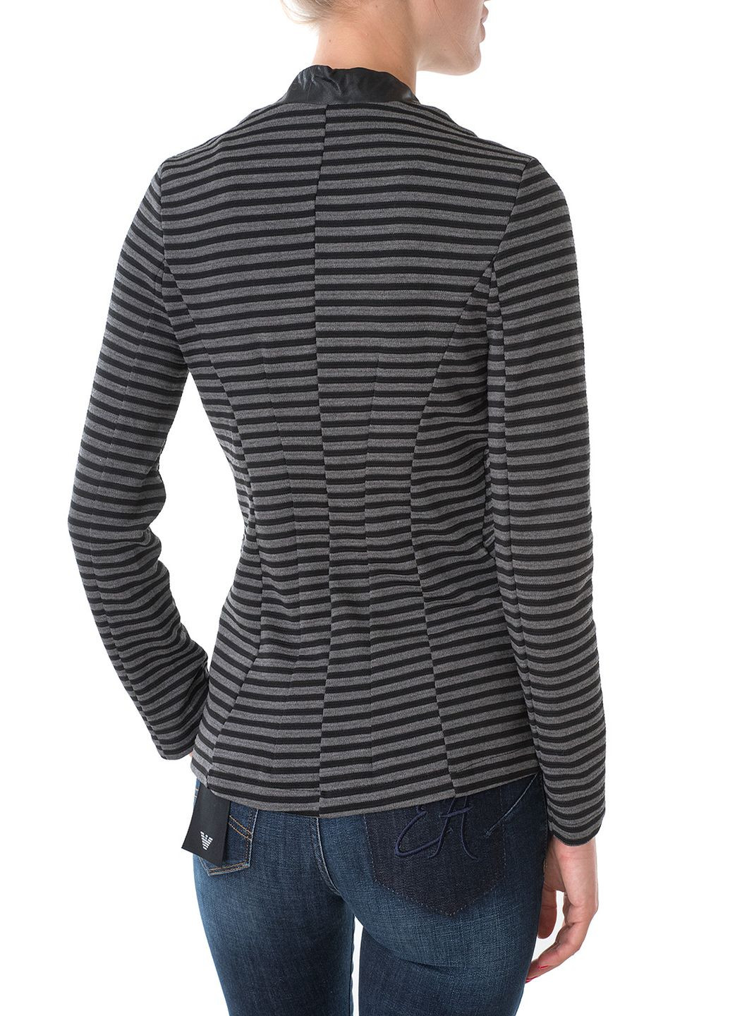 Серый женский жакет Miss Miss полосатый - демисезонный