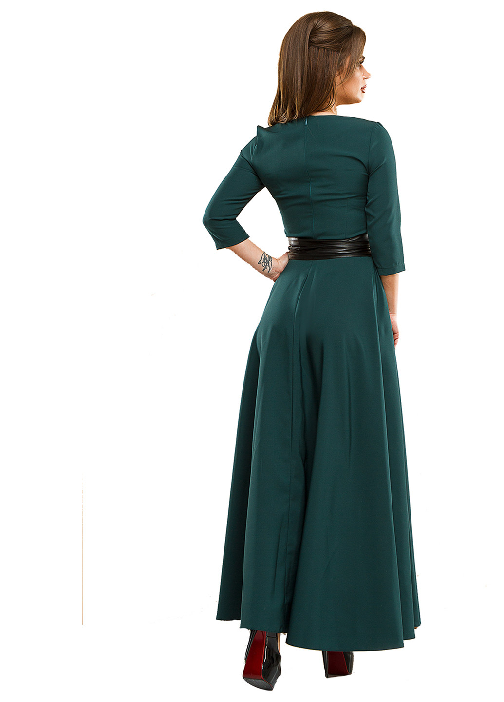 Темно-зелена кежуал сукня Lady Style однотонна