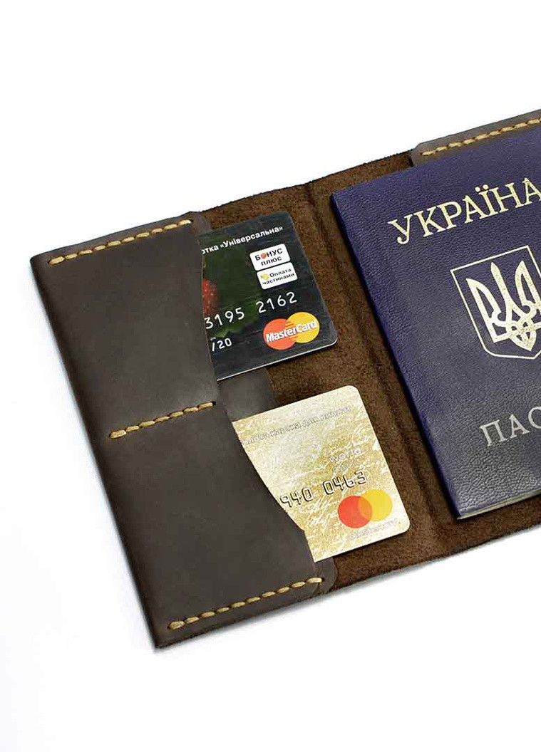 Обложка для паспорта и документов (докхолдер) Герб Украины - Коричневый (nas150201-UA) Anchor Stuff cover plus (252289992)