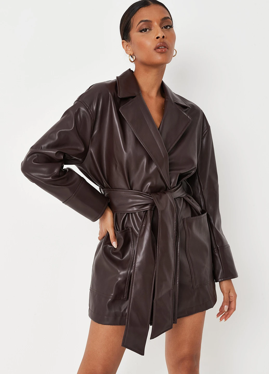 Плащ Missguided тренчкот на зав'язках демісезон (261410922)