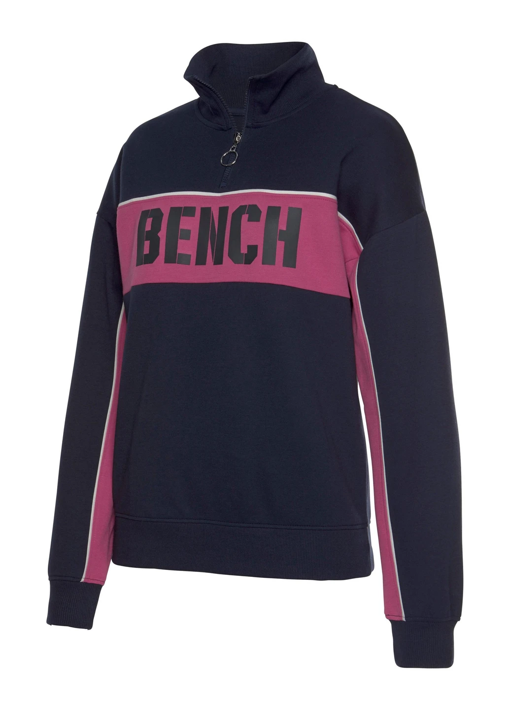 Темно-синий свитшот Bench надпись без декора (250582615)