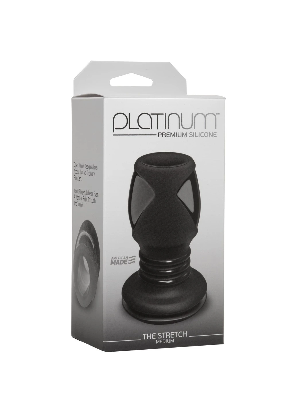 Анальный туннель Platinum Premium Silicone - The Stretch - Medium - Black Doc Johnson (255073528)