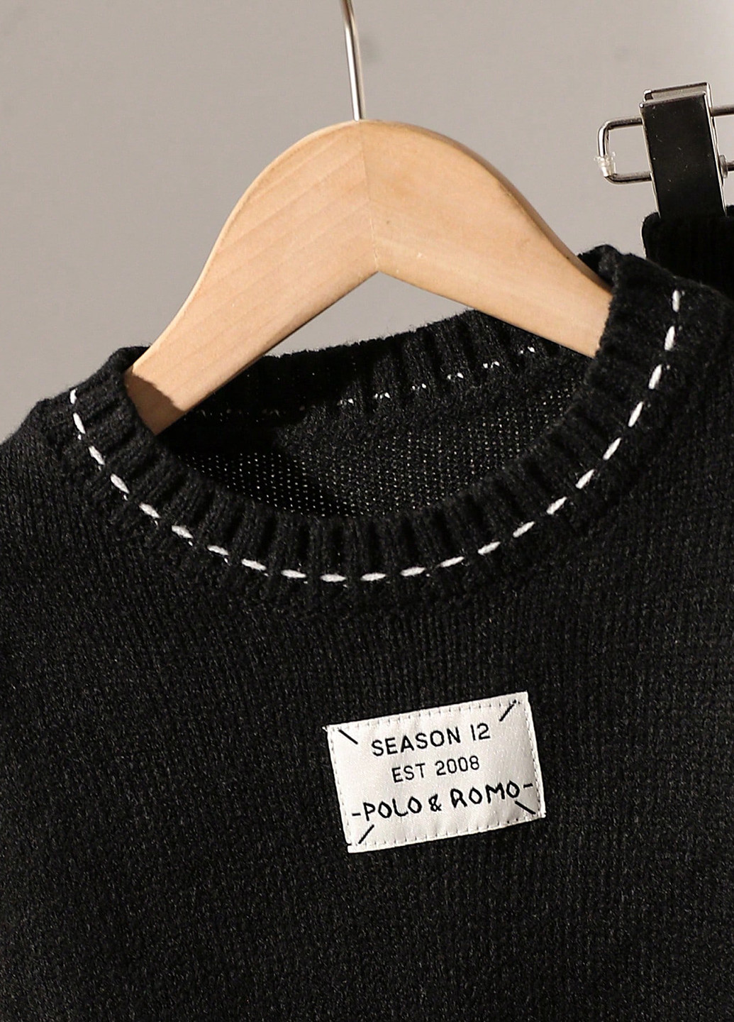 Чорний демісезонний костюм (джемпер, штани) брючний SHEIN