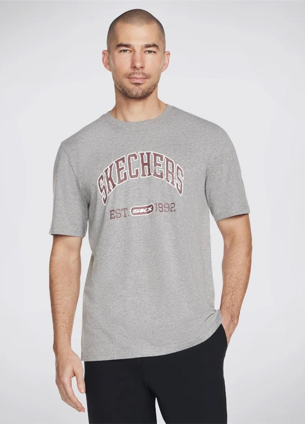 Світло-сіра футболка Skechers