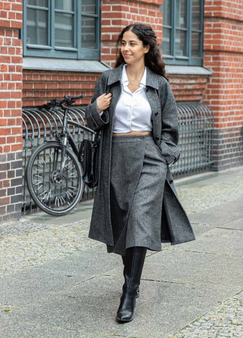 Серое демисезонное Пальто однобортное Uniqlo