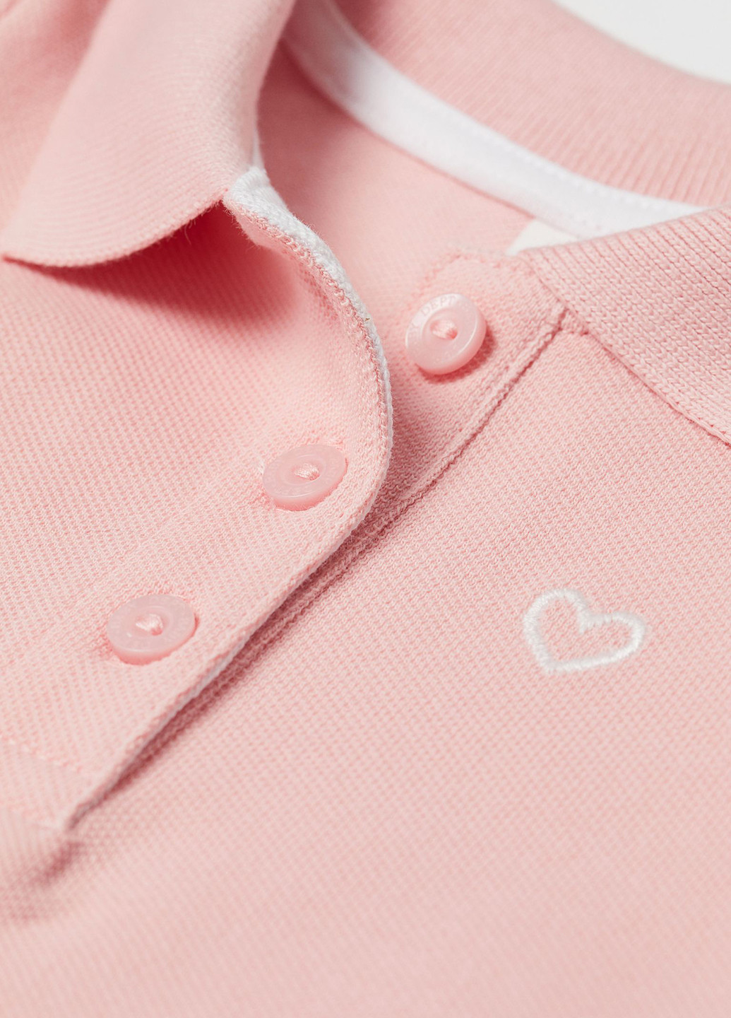Светло-розовая детская футболка-поло для девочки H&M однотонная