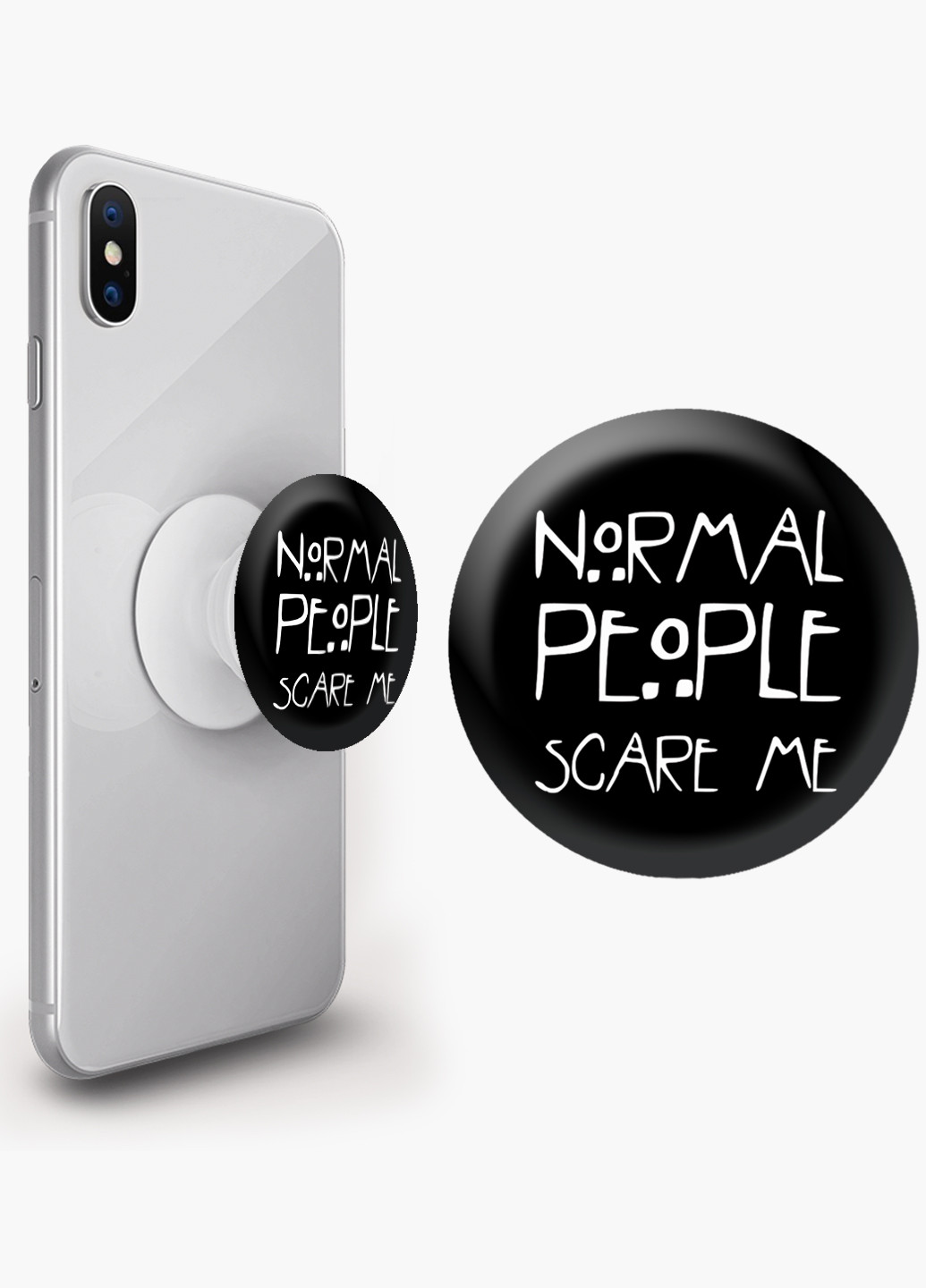 Попсокет (Popsockets) держатель для смартфона Американская история ужасов (American Horror Story) (8754-2701) Черный MobiPrint (221548634)